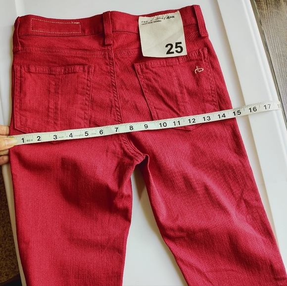 NWOT Rag & Bone High Rise Skinny Jeans Denim Red Stretch sz 25. - Picture 13 of 17